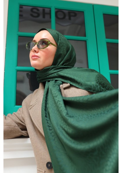 Batik Desen Jakarlı Deluxe Şal - Zümrüt fırsatları