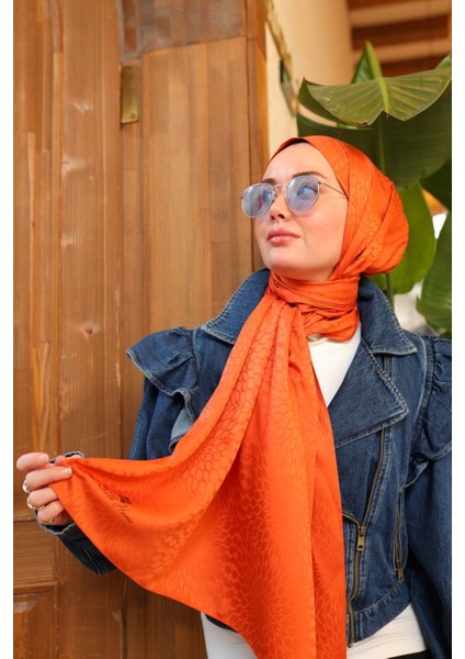 Batik Desen Jakarlı Deluxe Şal - Turuncu indirimleri