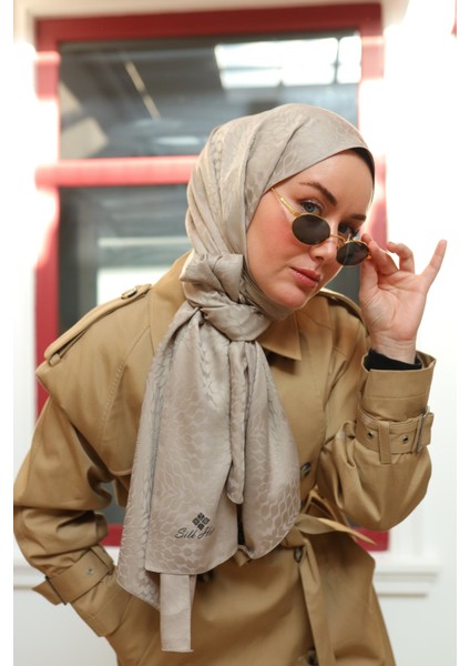 Batik Desen Jakarlı Deluxe Şal - Kum Beji