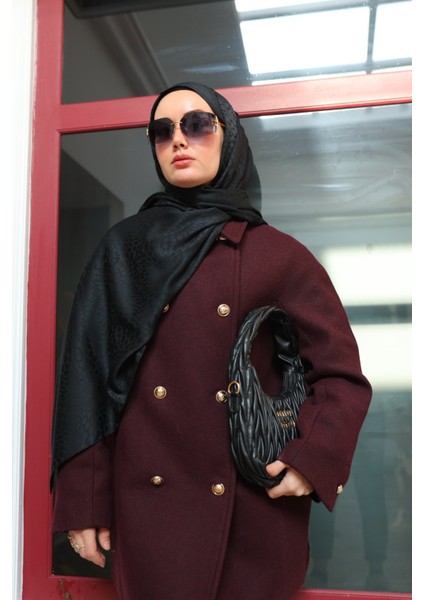 Batik Desen Jakarlı Deluxe Şal - Siyah