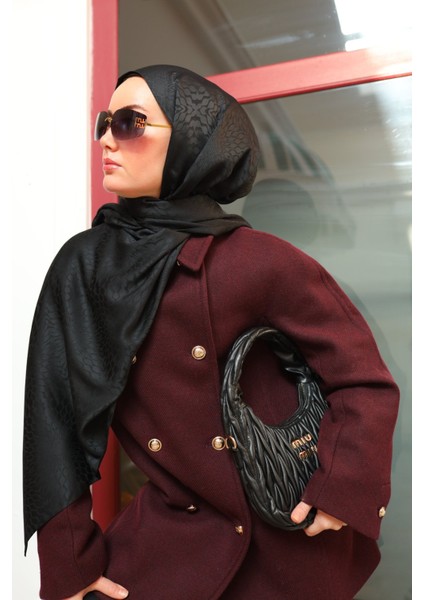 Batik Desen Jakarlı Deluxe Şal - Siyah fırsatları