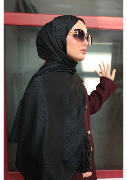 Batik Desen Jakarlı Deluxe Şal - Siyah indirimleri