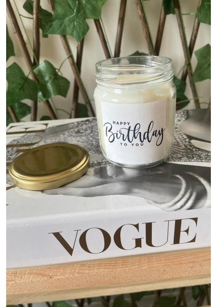 Happy Birthday Kavanoz Doğal Kokulu Soya Mum fırsatları