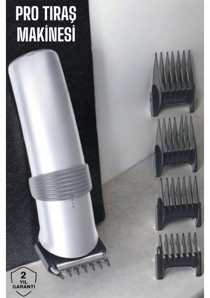 4 Taraklı Profesyonel Şarjlı Saç ve Sakal Kesme Tıraş Makinesi Seti