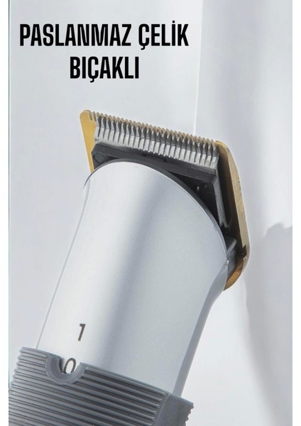 4 Taraklı Profesyonel Şarjlı Saç ve Sakal Kesme Tıraş Makinesi Seti indirimleri