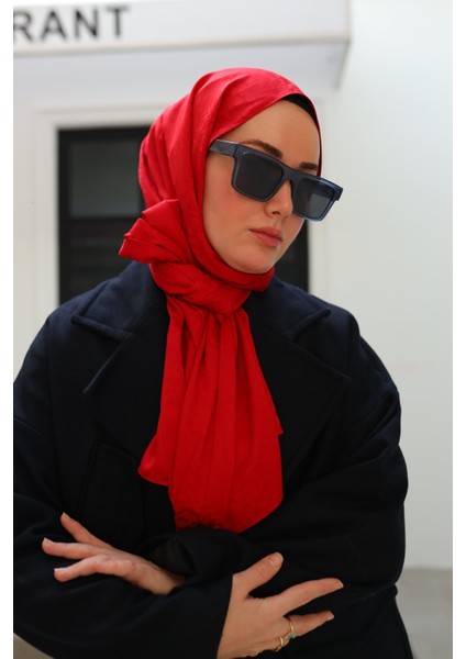 Batik Desen Jakarlı Deluxe Şal - Kırmızı modelleri