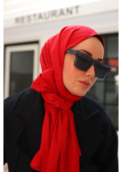 Batik Desen Jakarlı Deluxe Şal - Kırmızı indirimleri