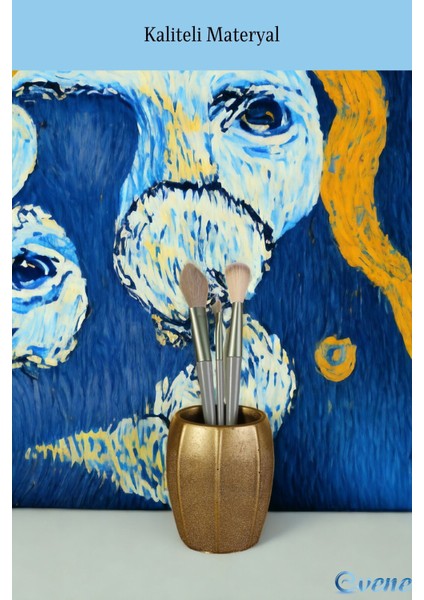 Makyaj Organizeri Makyaj Fırçalığı Makyaj Organizer Düzenleyici Altın Renk Model 13 fırsatları