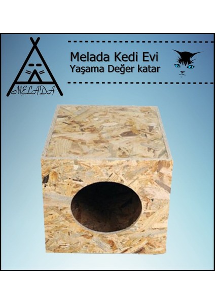 Kedi Evi Dış Ortam Uygun Ahşap Kedi Evi Osb 34x27x24 cm