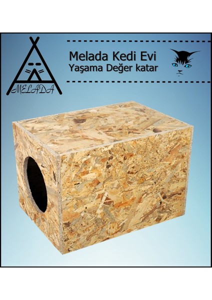 Kedi Evi Dış Ortam Uygun Ahşap Kedi Evi Osb 34x27x24 cm