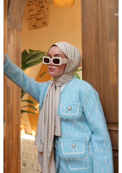 Batik Desen Jakarlı Deluxe Şal - Bej fiyatları