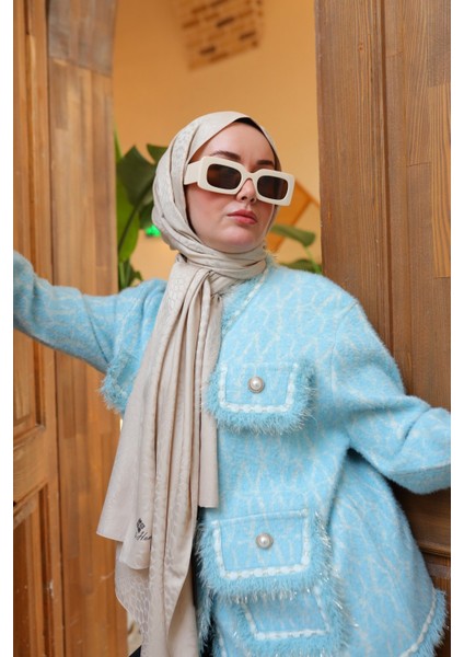 Batik Desen Jakarlı Deluxe Şal - Bej modelleri