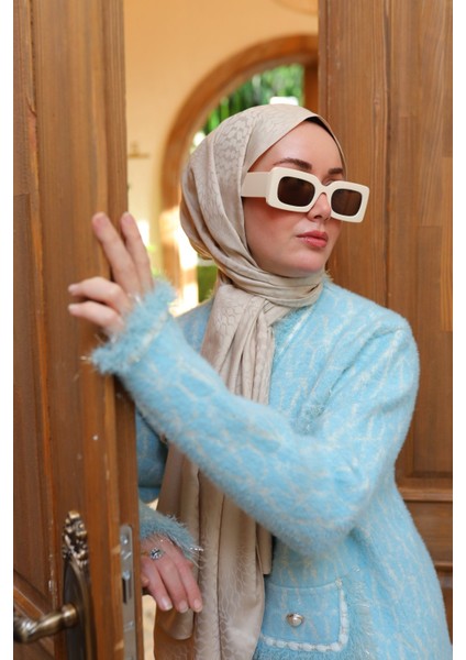 Batik Desen Jakarlı Deluxe Şal - Bej indirimleri