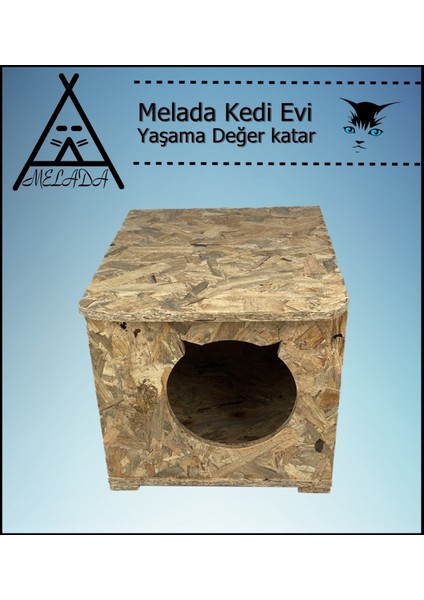 Kedi Evi Dış Ortam Uygun Ahşap Kedi Evi Osb 45x35x34 cm