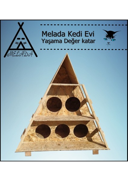 Kedi Evi Dış Ortam Uygun Ahşap Kedi Evi Osb 100x90x55 cm 165 Dsi