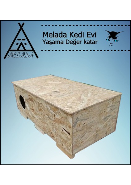 Kedi Evi Dış Ortam Uygun Ahşap Kedi Evi Osb 100x50x40 cm