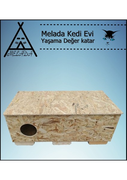 Kedi Evi Dış Ortam Uygun Ahşap Kedi Evi Osb 100x50x40 cm