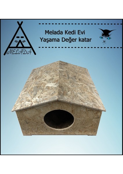 Kedi Evi Dış Ortam Uygun Ahşap Kedi Evi Osb 50x50x35 cm fırsatları