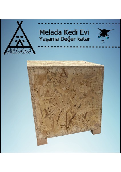 Kedi Evi Dış Ortam Uygun Ahşap Kedi Evi Osb 40x37x34 cm