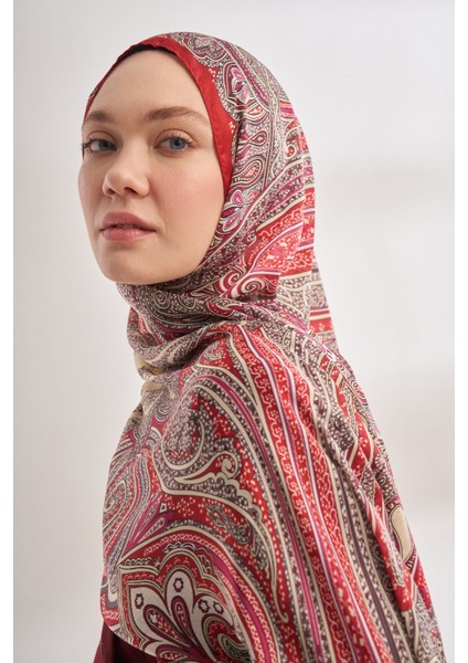 Mistik Desen Ithal Vual Şal - Bordo