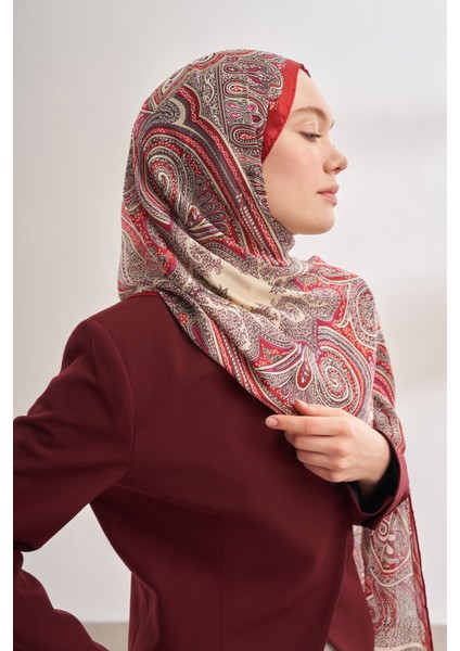 Mistik Desen Ithal Vual Şal - Bordo