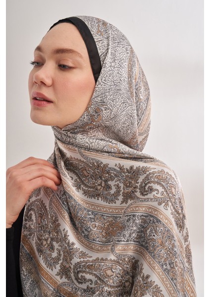 Catena Desen Ithal Vual Şal - Sütlü Kahve