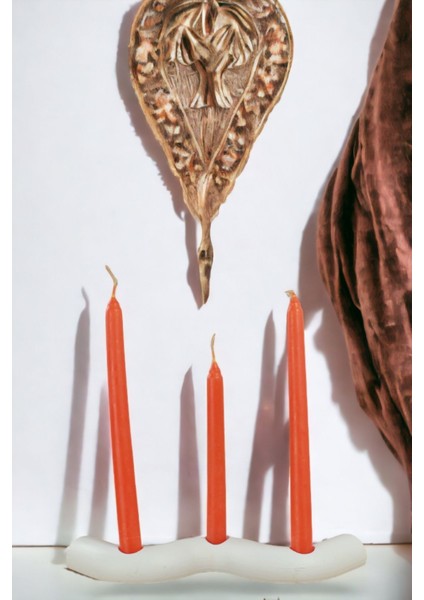 Şamdan Mumluk Dekoratif Mumluk Beyaz Renk Tealight Mumluk Model 14