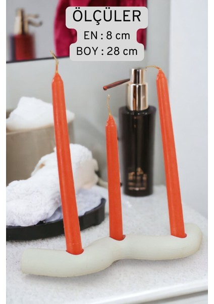 Şamdan Mumluk Dekoratif Mumluk Beyaz Renk Tealight Mumluk Model 14