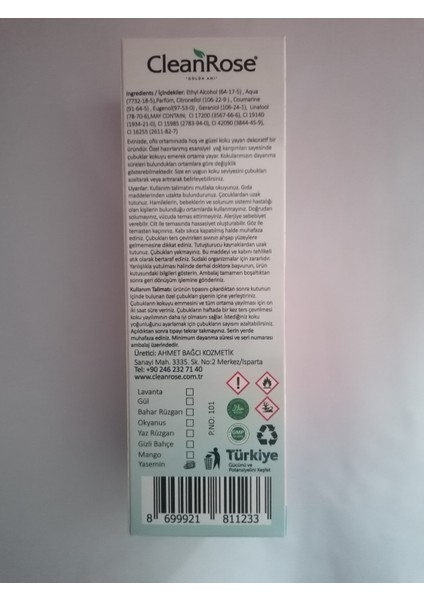 Bambu Çubuklu Oda Kokusu Yasemin 120ML