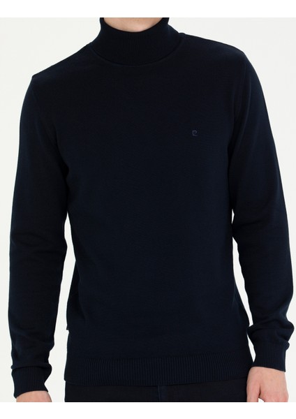 Erkek Lacivert Slim Fit Balıkçı Yaka Basic Triko Kazak 50276162-VR033