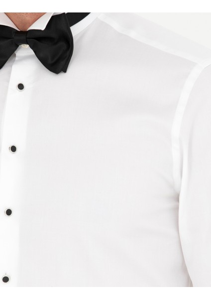 Erkek Beyaz Slim Fit Smokin Gömlek 50277129-VR013