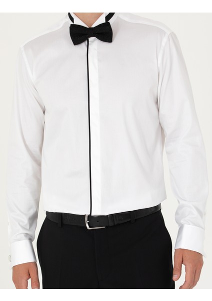 Erkek Beyaz Slim Fit Smokin Gömlek 50277130-VR013