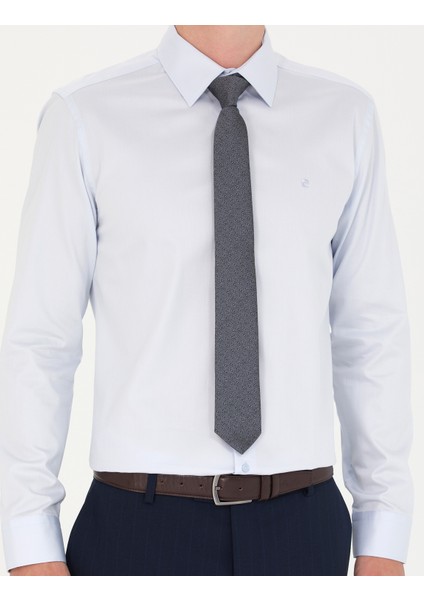 Erkek Açık Mavi Slim Fit Uzun Kollu Basic Gömlek 50277147-VR003