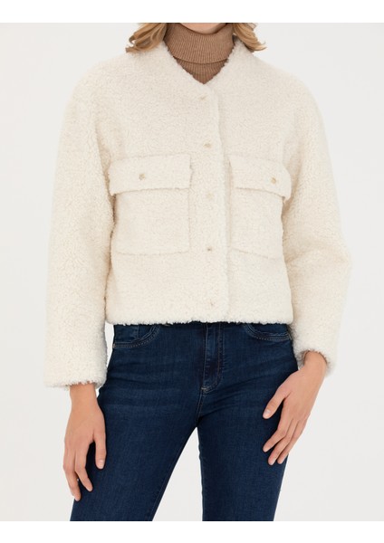 Kadın Ekru Crop Top Mont 50276353-VR019