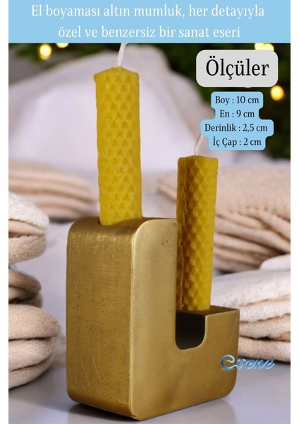 Gümüş Eskitme Mumluk Şamdan Ince Mum Uyumlu Model 12