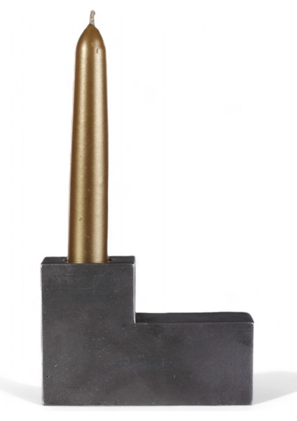 Altın Mumluk Şamdan Ince Mum Uyumlu Model 17