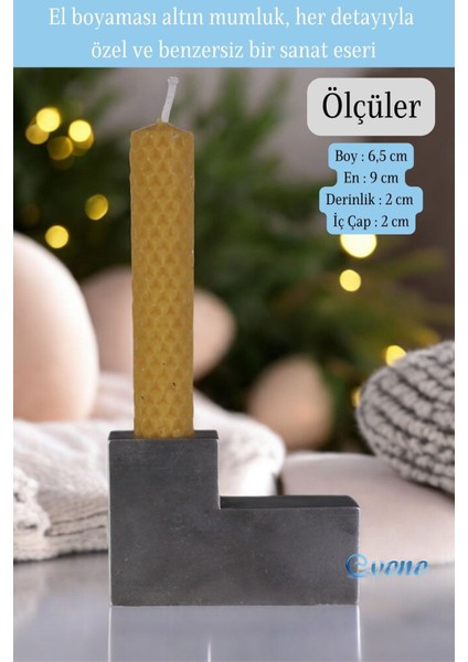 Altın Mumluk Şamdan Ince Mum Uyumlu Model 17 fiyatları