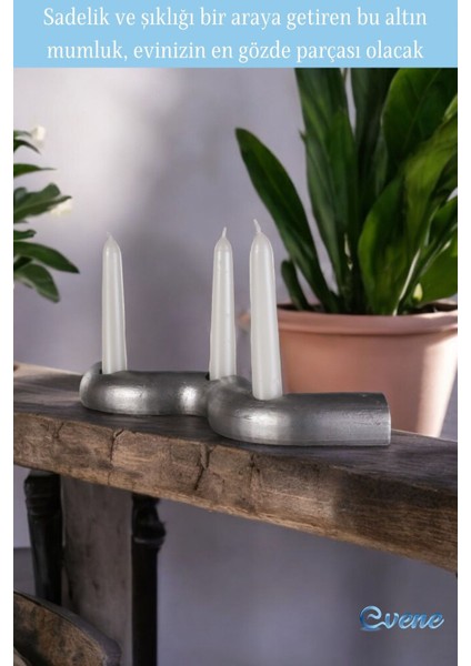 Altın Mumluk Şamdan Ince Mum Uyumlu Model 14 fırsatları