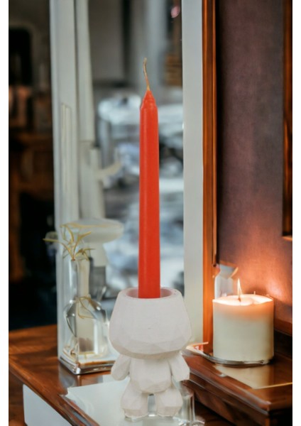 Şamdan Mumluk Dekoratif Mumluk Beyaz Renk Tealight Mumluk Model 5