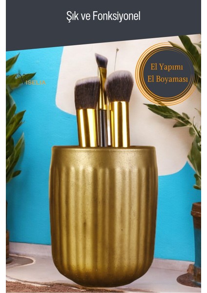Makyaj Duzenleyici Makyaj Organizeri Makyaj Fırçalığı Makyaj Fırçası Altın Renk Model 11 modelleri