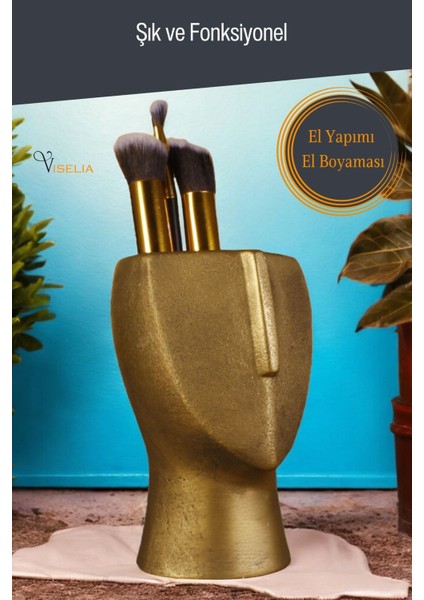 Makyaj Duzenleyici Makyaj Organizeri Makyaj Fırçalığı Makyaj Fırçası Altın Eskitme Renk Model 23 modelleri