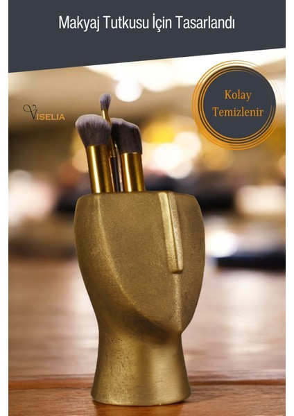 Makyaj Duzenleyici Makyaj Organizeri Makyaj Fırçalığı Makyaj Fırçası Altın Eskitme Renk Model 23 indirimleri