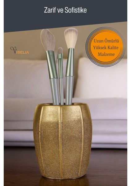 Makyaj Duzenleyici Makyaj Organizeri Makyaj Fırçalığı Makyaj Fırçası Altın Eskitme Renk Model 13 fırsatları