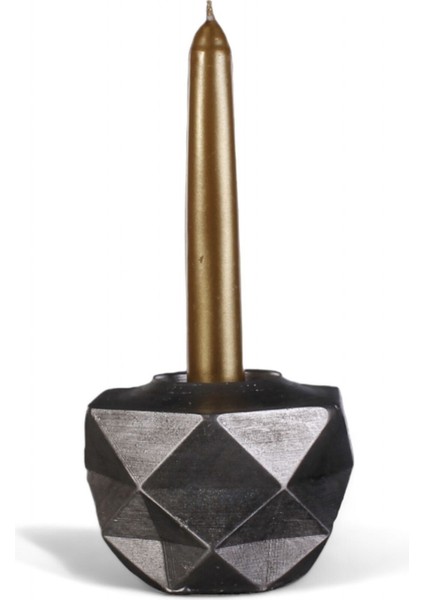 Altın Mumluk Şamdan Ince Mum Uyumlu Model 45