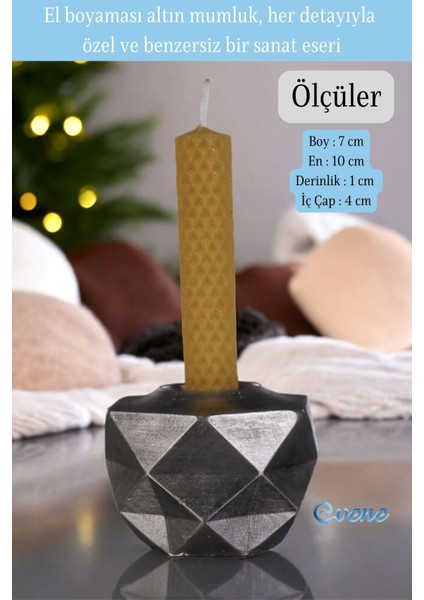 Altın Mumluk Şamdan Ince Mum Uyumlu Model 45 fiyatları