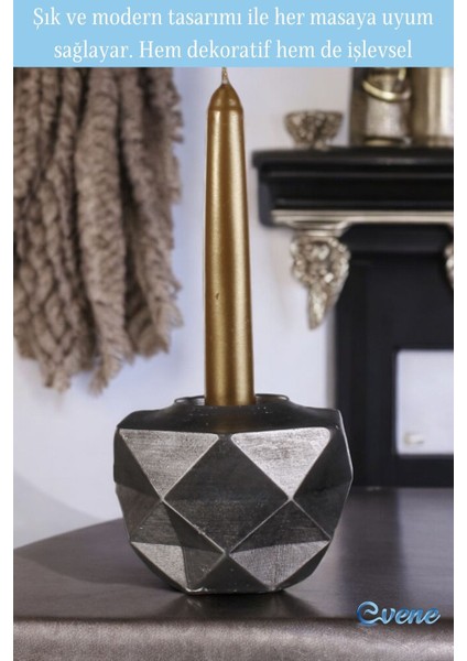 Altın Mumluk Şamdan Ince Mum Uyumlu Model 45 modelleri