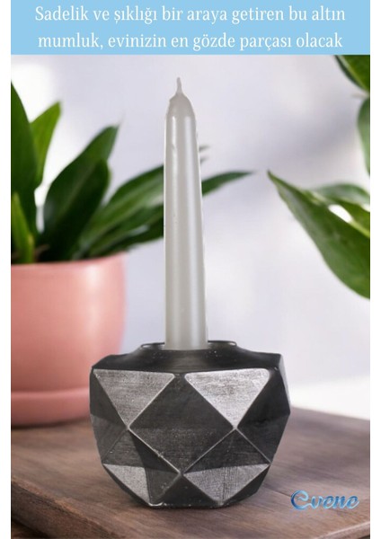 Altın Mumluk Şamdan Ince Mum Uyumlu Model 45 fırsatları