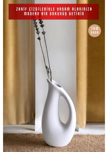 Beyaz Dekoratif Vazo Obje Ev Dekorasyon Masa Üstü Dekor Vazo Model 35 fiyatları