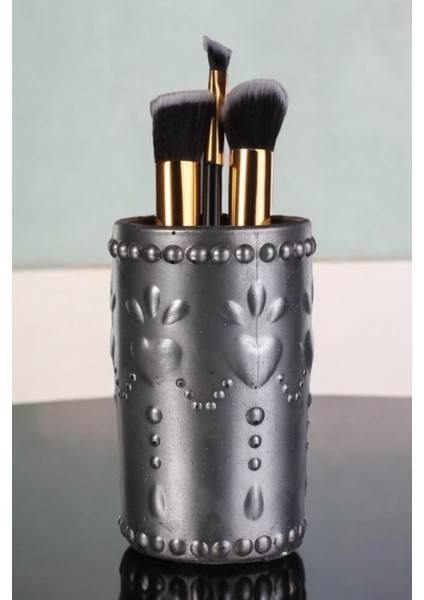 Makyaj Duzenleyici Makyaj Organizeri Makyaj Fırçalığı Makyaj Fırçası Gümüş Eskitme Renk Model 10