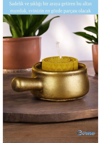 Mumluk Şamdan Ince Mum Uyumlu Altın Renk Model 24 fırsatları